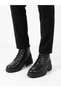 Men's Black Genuine Leather Rubber Laced Comfortable Fit Light Sole Casual Boots - 3