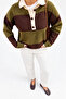 Women's Khaki Brown Polo Collar Buttoned Soft Textured Knitwear Sweater-00529267 - 5