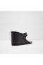 Isabelia Ladies Black Wedge Sandals - 2