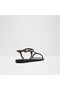 Madge Ladies Black Flat Sandals - 2