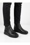 Men's Black Genuine Leather Orthopedic Sole Non-Slip Zippered Daily Boots - 3