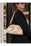 Arwen Cream Drawstring Draped Women's Hand and Shoulder Bag – Soft Formed Stylish Daily Bag - 4