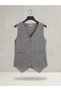 Cotton Muslin Buttoned V-Neck Tassel Vest with Dirty Stitching
