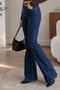 Elvora Spanish Trotters Navy Blue Women's High Waist Casual Jean Trousers - 2