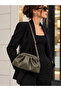 Arwen Khaki Green Drawstring Draped Women's Hand and Shoulder Bag – Soft Formed Stylish Daily Bag - 3