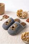 Women's Teddy Bear Embroidered Plush House Slippers Closed Toe Open Back Soft Warm Winter Comfortable Slippers - 2