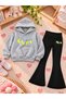 Girl's Hooded Sweatshirt Spanish Style Leggings Set Printed 3 Yarn Rastered Winter Set