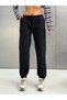 Women's 3 Threaded Fleece-Lined Elastic Waist Lace-Up Jogger Sweatpants - Navy Blue - 2