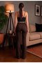 High Waist Spanish Flare Women's Jeans L Comfortable Fit L Denim L Colorfast Brown - 3