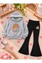 Girl's Hooded Sweatshirt Spanish Style Leggings Set Printed 3 Yarn Rastered Winter Set