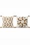 Geometric and Wreath Patterned Decorative Cushion Cover Set with Tassels and Hidden Zipper 42X42 cm - 8