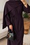 Women's Modal Cape Detailed Tie-Waist Hijab Dress - 2