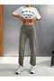 Women's 3 Threaded Fleece-Lined Elastic Waist Lace-Up Jogger Sweatpants - Khaki - 3