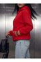 Women's Cotton 3 Thread Oversize Hooded Sweatshirt with Kangaroo Pocket - 4