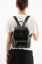 Women's Faux Leather Backpack 4 Compartment Adjustable Strap Daily School and Travel Bag - 4