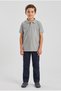 2-Piece Boys' Polo Collar School T-Shirt Set Short Sleeve 100% Cotton Fabric - 2