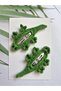 Crochet Handmade 2-Piece Snap Buckle with Crocodile Figure for Girls' Knitted Hair Accessory - 4