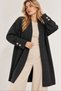 Women's Anthracite Stylish Long Premium Quality Knitwear Cardigan with Sleeve and Button Detailing - 2