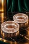Set of 2 Crystal-Looking Cut Glass Ashtrays 14 cm – Decorative Round Ashtray