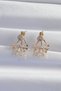 Brass Gold Color Zircon Stone Flat Bow Model Earrings Tj-Bkp9301 - 2