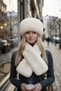 Women's Winter Vegan Fur Plush Hat and Scarf Set - 3