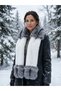 Fur Scarf Luxury Fur Collar Double Color Plush Winter Women's Shawl - 7