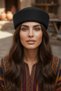 Women's Pillbox Hat Cashmere Retro Classic Hat Stewardess Hat - 4