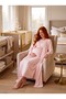 New Season Pink Double-Breasted Collar Full Length Special Design Long Sleeve 100% Cotton Winter Maternity Maternity Dressing Gown Nightgown Set - 8