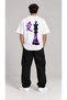 Purple Chess King Printed Oversize Unisex T-Shirt - 3
