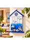AasaiCart Nautical Wooden Key Cabinet Box with Multiple Hooks, Blue - 4
