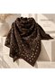 Women's Bandana Patterned Square Shawl Scarf Paisley Foulard 110X110 cm - Brown - 2