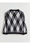 Özmarka New Season Diamond Patterned Oversized Women's Knitwear Sweater - 6
