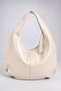 Women's Nilüfer Mink Textured Faux Leather Large Size Lined Hobo Shoulder Bag with Back Zipper Pocket - 2