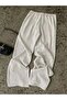Leopar Wide Leg Unisex Harajuku Gray Melange Sweatpants - 3