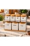 Aşkanana 7-Piece Ceramic Spice Jar and Container Set, with Bamboo Lids, Metal Stand, Tea, Coffee, Sugar, and Spice Storage Set - 6