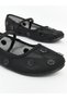 Flower Appliqued Mesh Girls' Ballerinas - 3