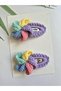 Colorful Wind Rose Handmade Anti-Allergic 2-Piece Snap Buckle Crochet Hair Accessory Suitable for All Ages