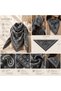 Women's Bandana Patterned Knitwear Triangle Shawl Paisley Scarf Winter Neck Scarf 103X38 cm - Gray - 2