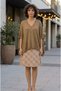 Women's V-Neck Oversize Glittery Knitwear Poncho - 4