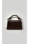 Women's Crocodile Patterned Knot Handle Envelope Flap Hand and Shoulder Bag - 2