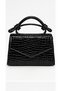 Women's Crocodile Patterned Knot Handle Envelope Flap Hand and Shoulder Bag