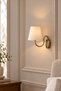 Modern Wall Sconce with Fabric Head and Gold Metal Body, Decorative Indoor Lighting - 2