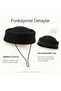 Women's Pillbox Hat – Hard Textured Synthetic Felt, Adjustable, Chin Strap - 6