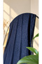 Leopard Patterned Cotton Jacquard Shawl Mi̇ra Series Dark Navy Blue Color - 3