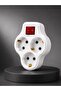Single Socket 3-Way Switched Socket Adapter Grounded Socket Multiplier - 5