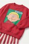 Children's Cotton Character Printed Red Sweatshirt and Striped Sweatpants Set - 3