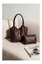 Women's Wallet Shoulder Bag with Lock Detail, Large Size Wallet, Gift Set of 2 Shoulder Bags