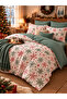 Double Duvet Cover Set with Elasticated Sheets Winterchris Green