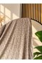 Leopard Patterned Cotton Jacquard Shawl Mi̇ra Series Mink Color - 3