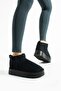 Women's Brown Suede Platform Ankle Boots with Fur Inside for Warmth - 8